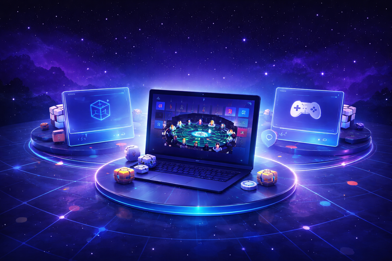 Illustration of Intergalactic Social Media, LLC and the PokerSupreme platform